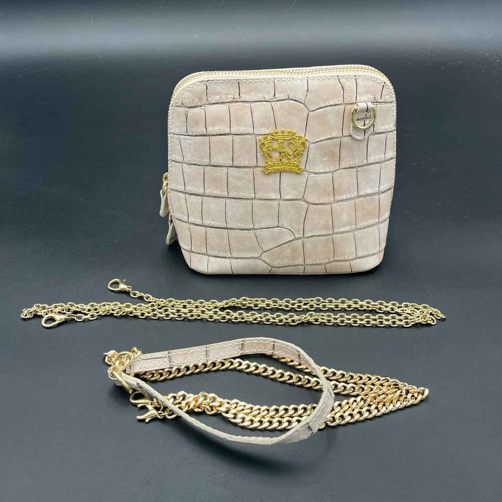 Pratesi Volterra Leather Cream Crossbody Bag